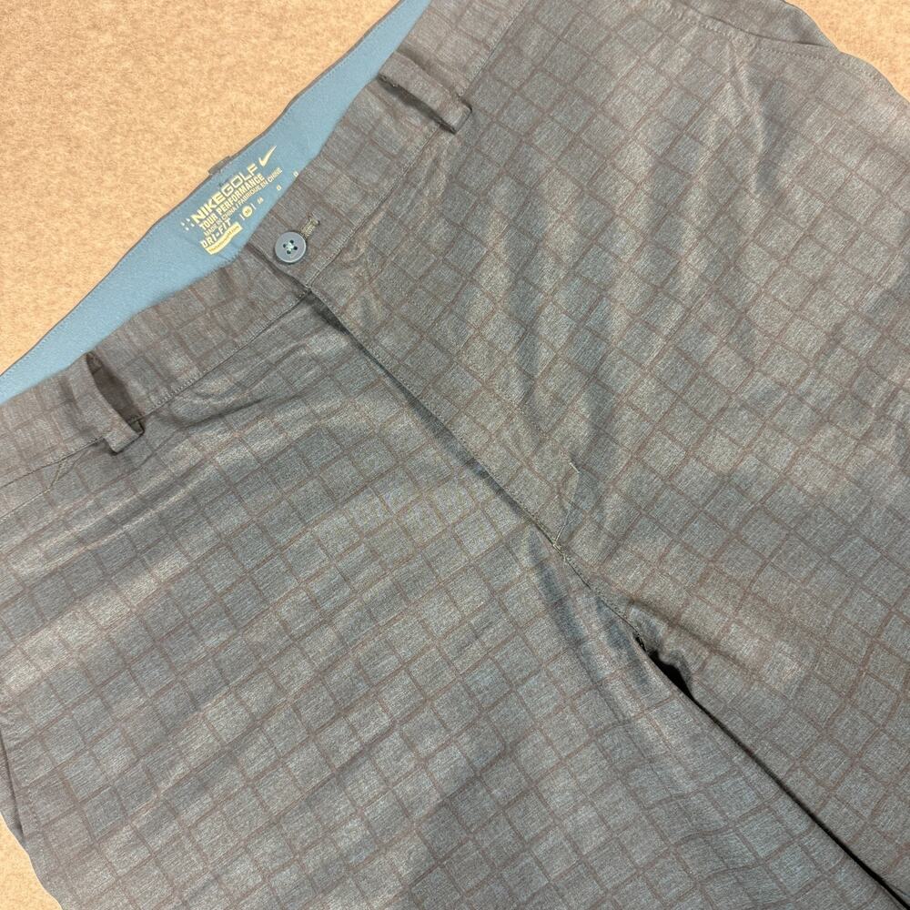 Nike Golf Shorts Mens 36 Blue Grid Plaid Dri-FIT Tour Performance Lightweight